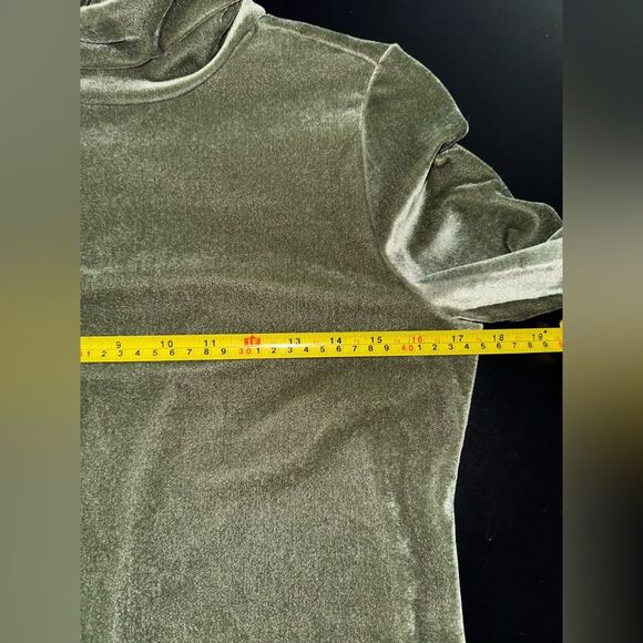 Soft Surrounding Women’s Green Velvet Velour Turtleneck Sweater Size XS NWOT - Picture 7 of 7
